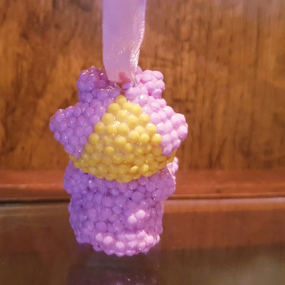 1986 Muppet Babies Miss Piggy Figure Hand Crafted Beaded Ornament Vintage - Picture 7 of 11